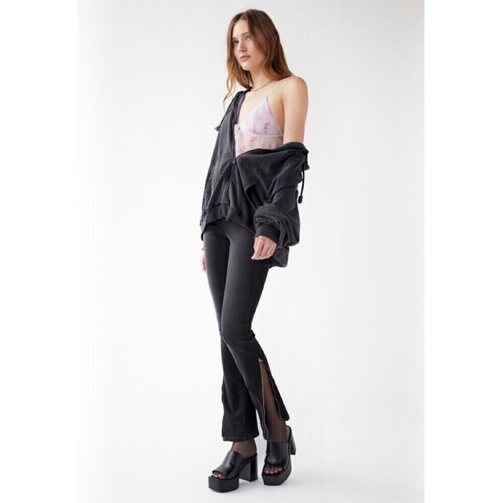 URBAN OUTFITTERS BDG Moto Ankle Zip Skinny Jeans 90s Biker Grunge Black 25 y2k